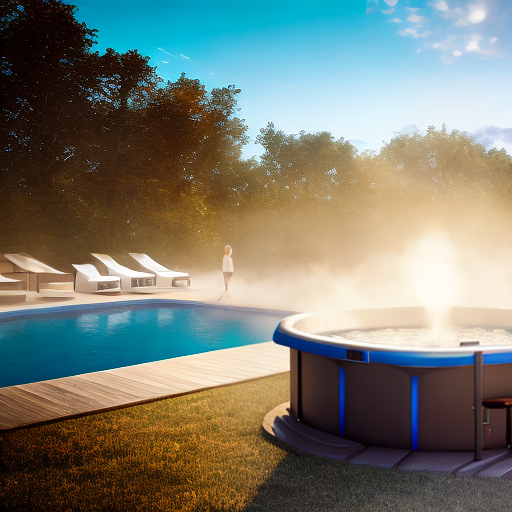 A swim spa and hot tub combo